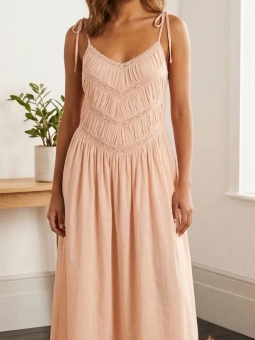 Boho Tie-Shoulder Maxi Dress